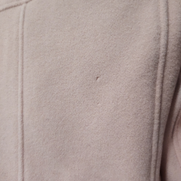 💖 Vintage 90's Marvin Richards 100% Wool Button Front Pea Coat, Baby Pink, Med - Picture 7 of 14